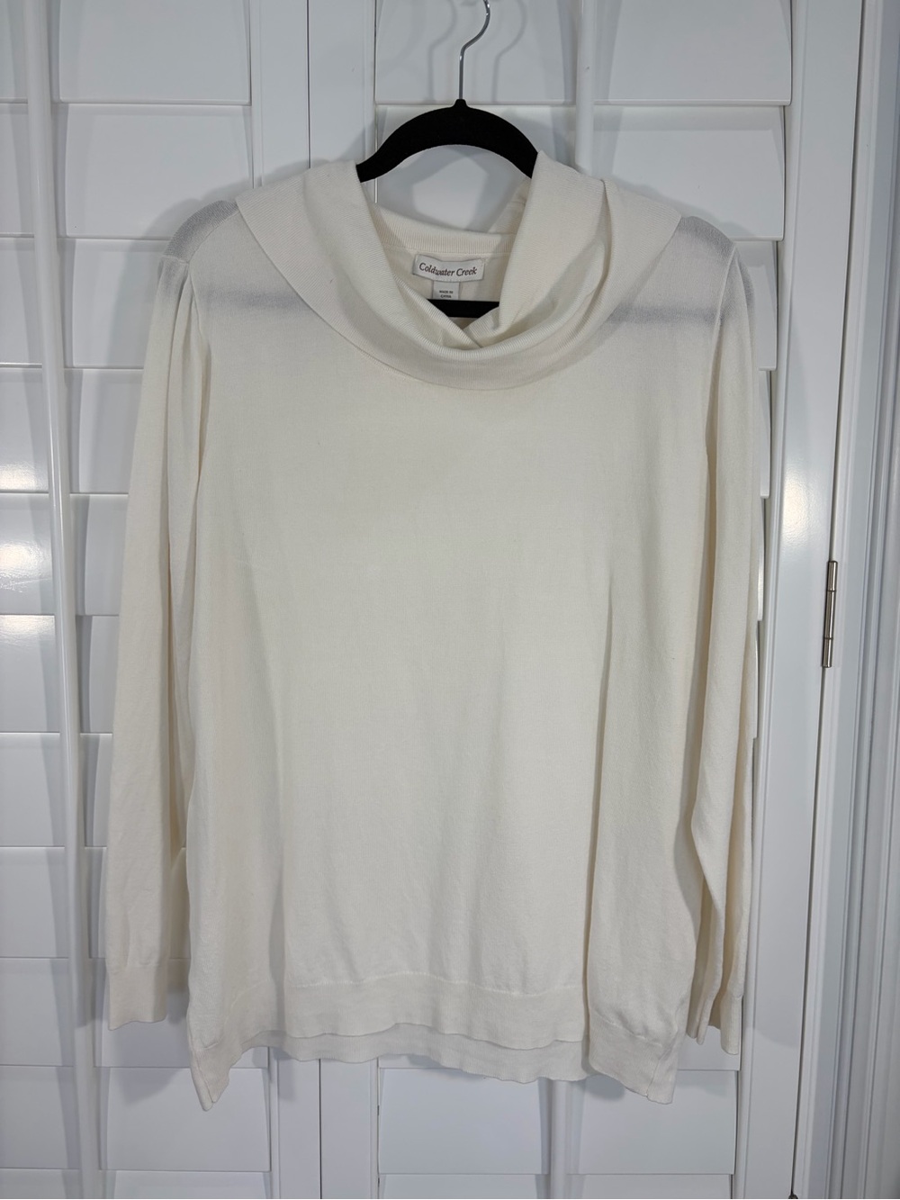 NEW Coldwater Creek Ivory Cowl Neck Lightweight Sweater (XL)